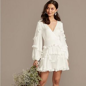 DB Studio Dress Charmeuse ruffle mini dress with back tie